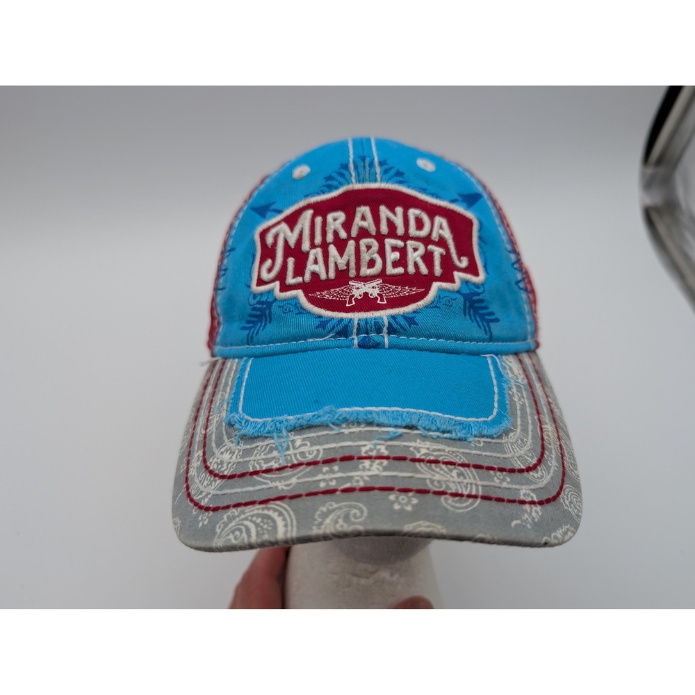 Miranda Lambert Country Music Tour Hat Blue Red Distressed Paisley Baseball Cap